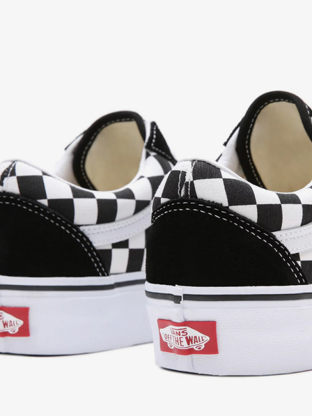 Vans Schwarz-weiß gemusterte Damen-Ledersneakers VANS UA Old Skool Platform