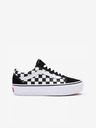 Vans Schwarz-weiß gemusterte Damen-Ledersneakers VANS UA Old Skool Platform