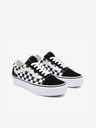 Vans Schwarz-weiß gemusterte Damen-Ledersneakers VANS UA Old Skool Platform