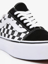 Vans Schwarz-weiß gemusterte Damen-Ledersneakers VANS UA Old Skool Platform