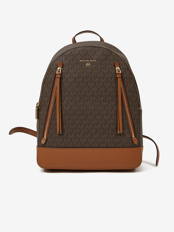 Michael Kors Dunkelbrauner gemusterter Damen-Rucksack von Michael Kors