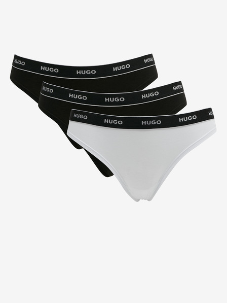 HUGO HUGO Dreier-Set Damen-Tangas in Weiß und Schwarz