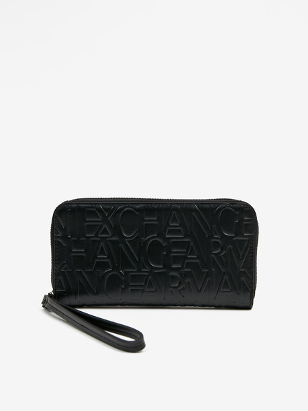 Armani Exchange Schwarzes gemustertes Portemonnaie für Frauen Armani Exchange
