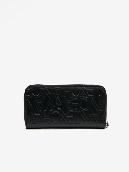 Armani Exchange Schwarzes gemustertes Portemonnaie für Frauen Armani Exchange