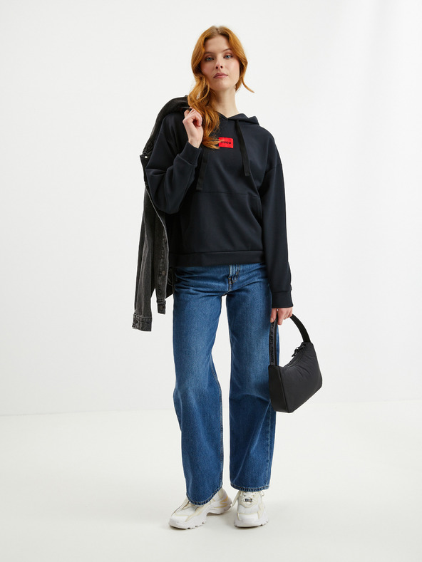 HUGO HUGO schwarzer Damen-Kapuzenpullover