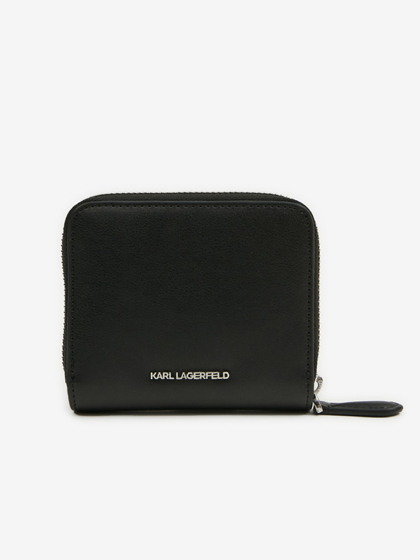 Karl Lagerfeld Schwarzes Damen Portemonnaie aus Leder KARL LAGERFELD Ikonik