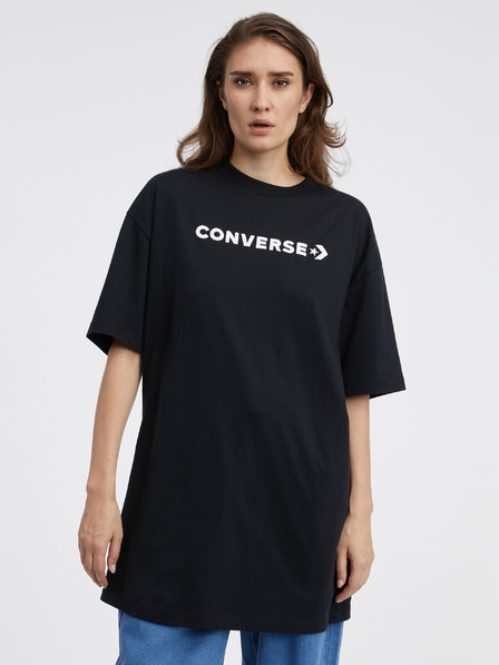 Converse Schwarzes Damen-T-Shirt in Übergröße von Converse