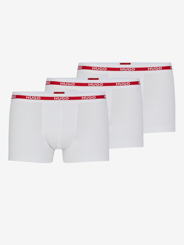 HUGO Dreier-Set Herren-Boxershorts in weiß HUGO