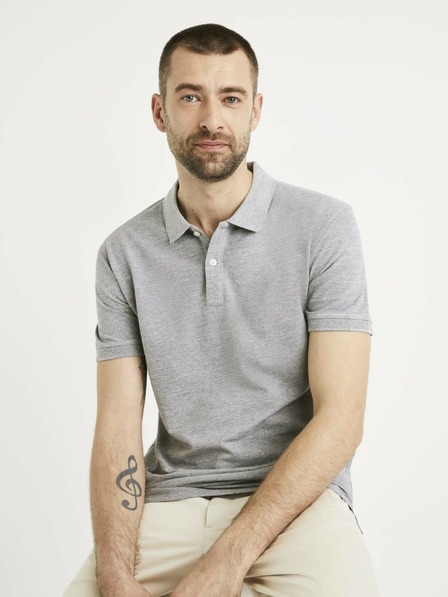 Celio Graues Herren-Poloshirt Celio