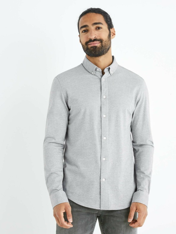 Celio Hellgraues Herren Celio Bapik Hemd