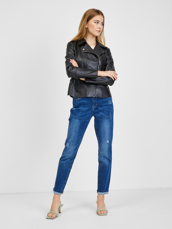 Orsay Schwarze Damen Kunstlederjacke ORSAY