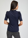 Orsay Dunkelblaues Damen-T-Shirt mit Spitze ORSAY