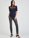 Orsay Dunkelblaues Damen-T-Shirt mit Spitze ORSAY