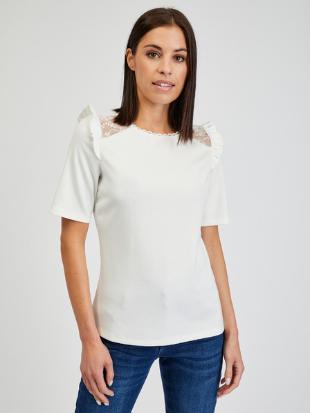 Orsay Weißes Damenshirt mit Rückenschlitz ORSAY