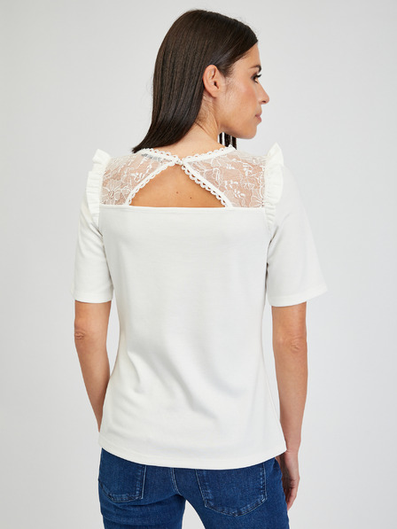 Orsay Weißes Damenshirt mit Rückenschlitz ORSAY