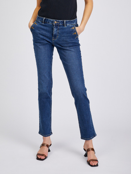 Orsay Dunkelblaue Damen-Straight-Fit-Jeans ORSAY