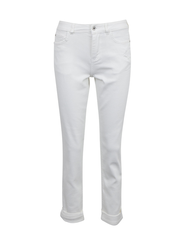 Orsay Weiße verkürzte Damen Boyfriend-Jeans ORSAY