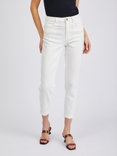 Orsay Weiße Cropped Mom Fit Damenjeans ORSAY
