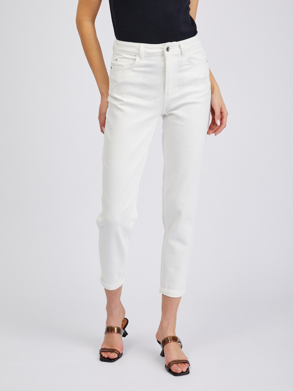 Orsay Weiße Cropped Mom Fit Damenjeans ORSAY