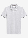 Celio Hellgraues Herren-Poloshirt Celio Decolrayeb