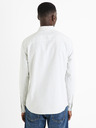 Celio Hellgrün gestreiftes Herrenhemd Celio Caoxfordy