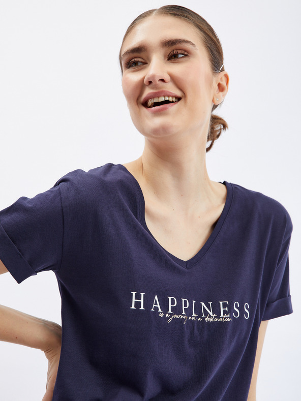 Orsay Dunkelblaues Damen-T-Shirt ORSAY