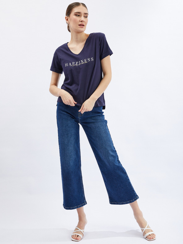 Orsay Dunkelblaues Damen-T-Shirt ORSAY