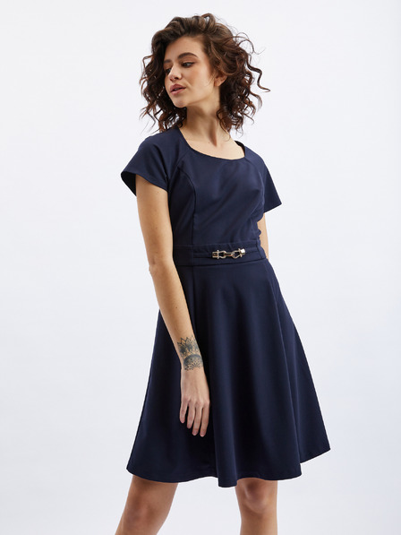 Orsay Dunkelblaues Damenkleid mit Gürtel ORSAY