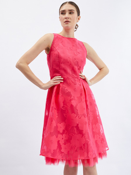 Orsay Dunkelrosa Damenkleid mit dekorativen Details ORSAY