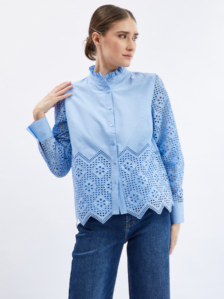 Orsay Hellblaue Damenbluse mit dekorativen Details ORSAY