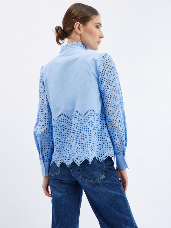 Orsay Hellblaue Damenbluse mit dekorativen Details ORSAY