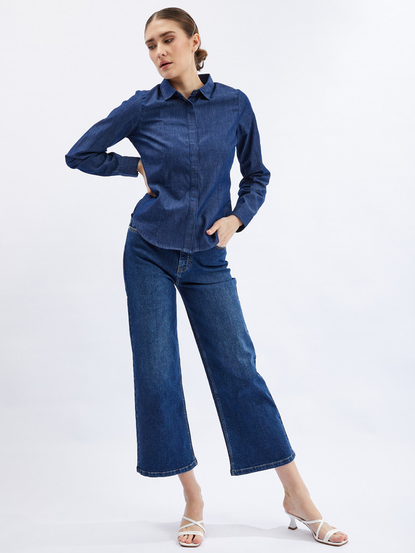 Orsay Dunkelblaues Damen-Denim-Shirt ORSAY