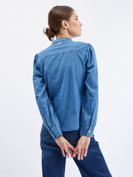 Orsay Blaues Damen-Denim-Shirt mit dekorativem Detail ORSAY
