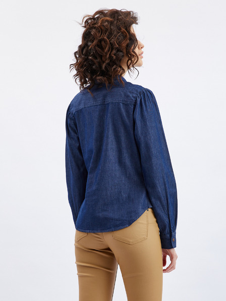 Orsay Dunkelblaues Damen-Denim-Shirt mit dekorativem Detail ORSAY