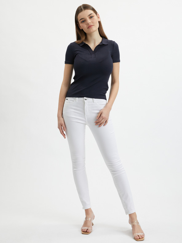 Orsay Dunkelblaues Damen-Strick-Poloshirt ORSAY