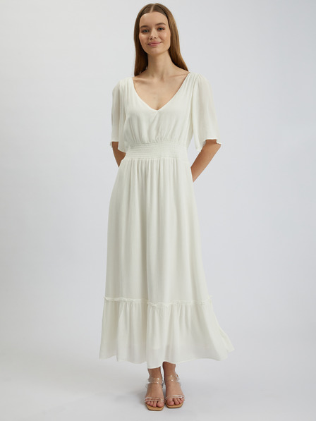 Orsay Cremefarbenes Damen-Maxikleid ORSAY