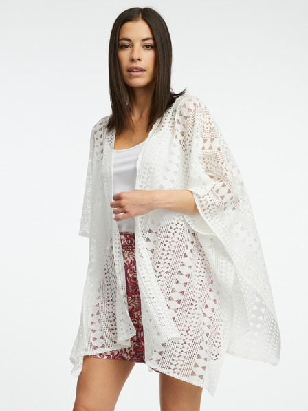 Orsay Weiße gemusterte Damen-Strickjacke ORSAY