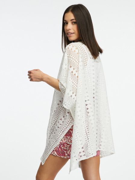 Orsay Weiße gemusterte Damen-Strickjacke ORSAY