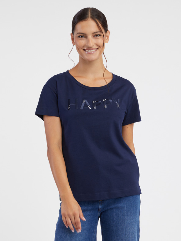 Orsay Dunkelblaues Damen-T-Shirt ORSAY