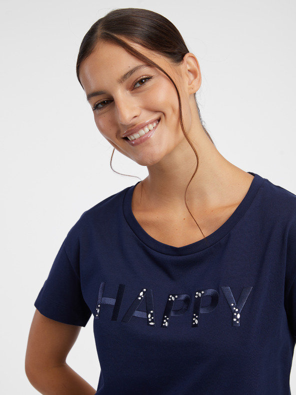 Orsay Dunkelblaues Damen-T-Shirt ORSAY