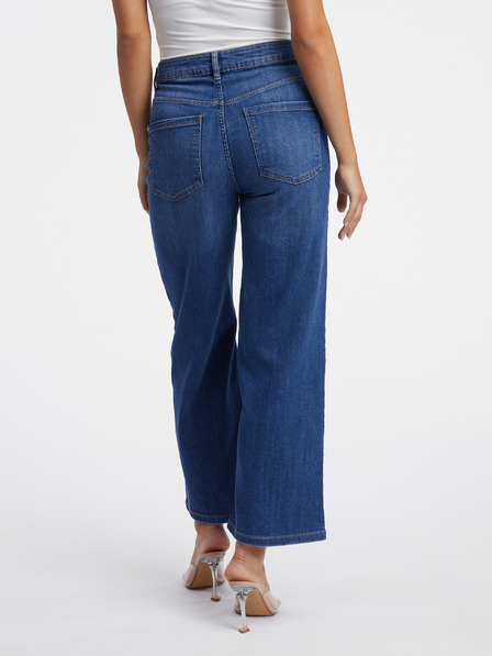 Orsay Dunkelblaue Damenjeans mit weitem Bein ORSAY