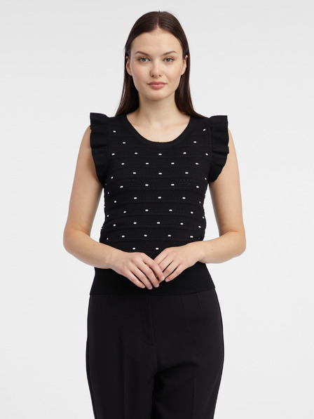 Orsay Schwarzes Damen-Polka-Dot-Pullover-Shirt ORSAY