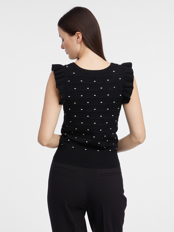 Orsay Schwarzes Damen-Polka-Dot-Pullover-Shirt ORSAY