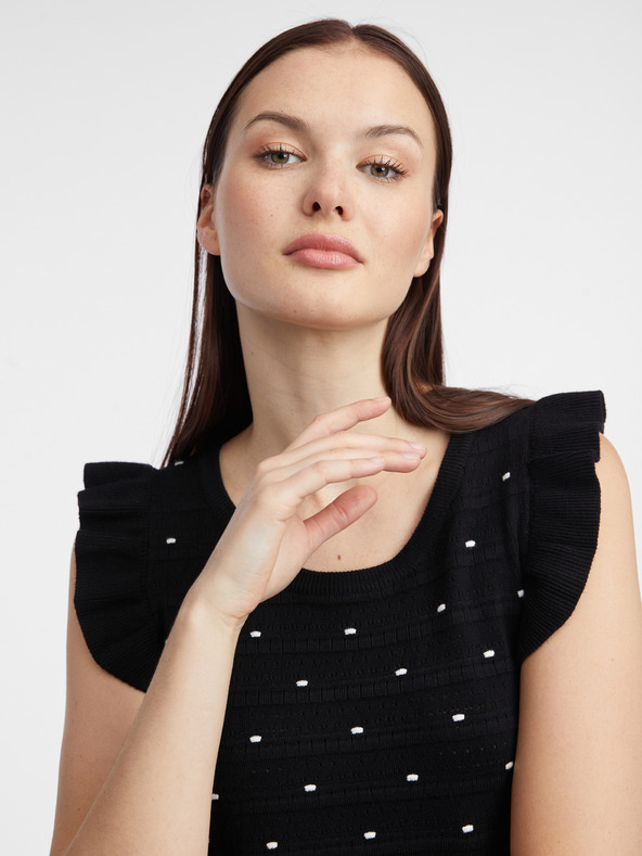 Orsay Schwarzes Damen-Polka-Dot-Pullover-Shirt ORSAY