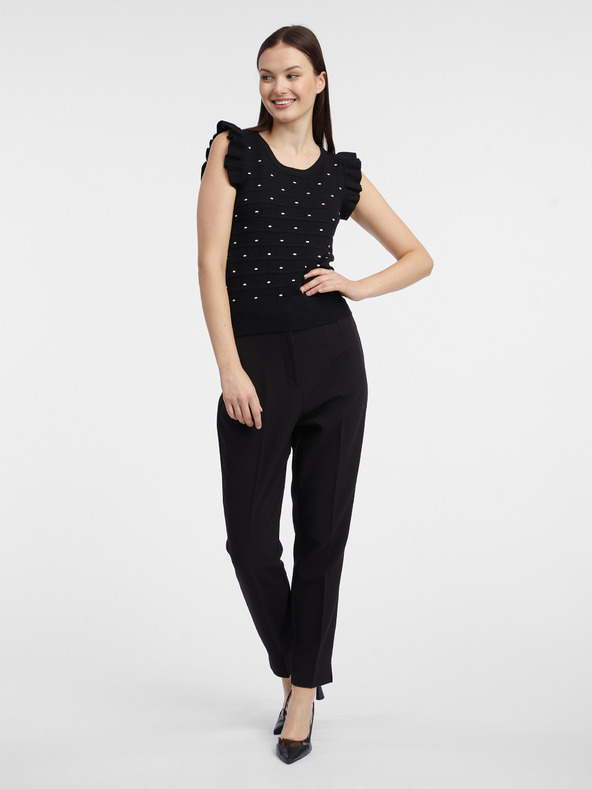 Orsay Schwarzes Damen-Polka-Dot-Pullover-Shirt ORSAY