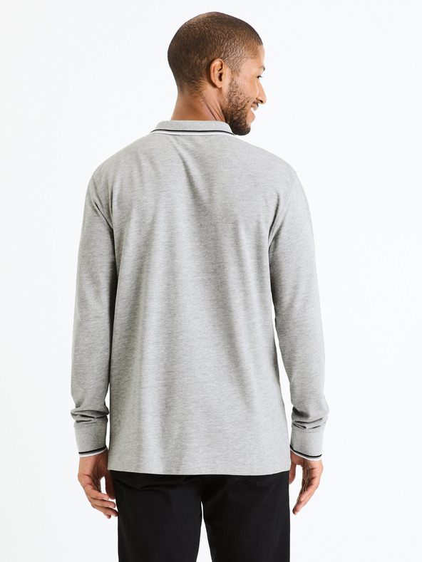 Celio Hellgraues Herren-Poloshirt Celio Decoml