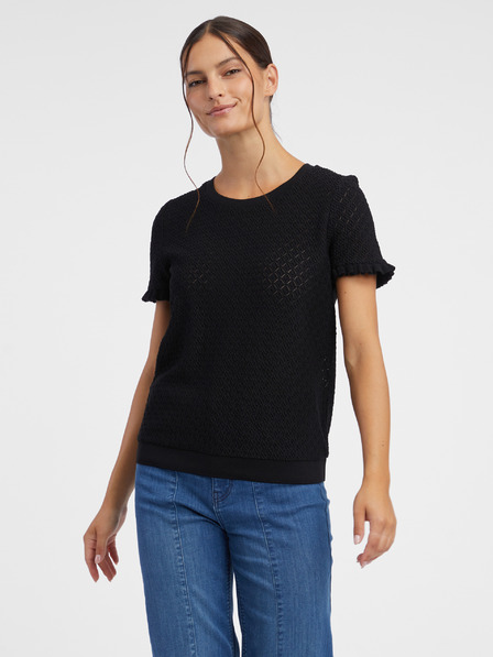 Orsay Schwarzes gemustertes Damen-Strick-Shirt ORSAY
