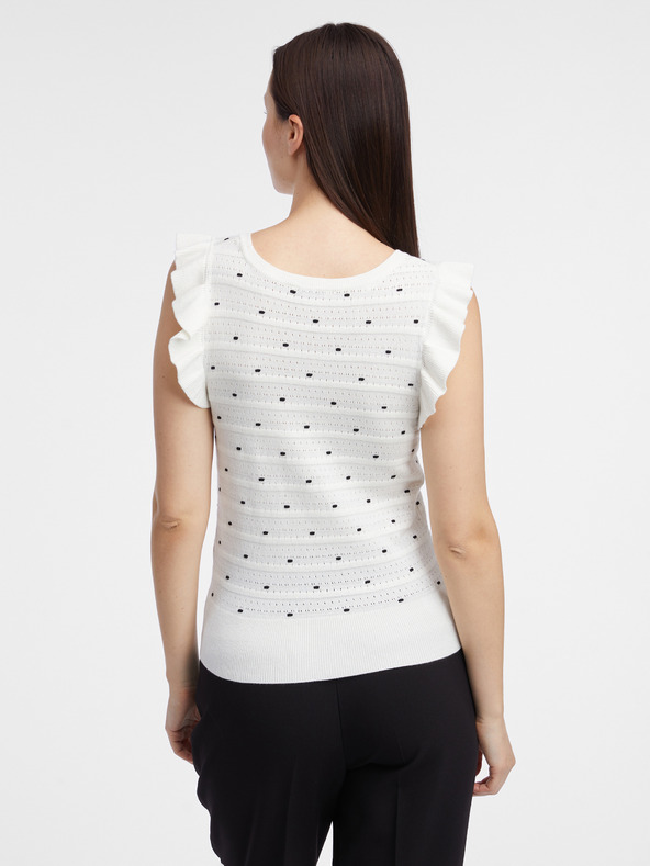 Orsay Weißes Damen-Polka-Dot-Pullover-Shirt ORSAY