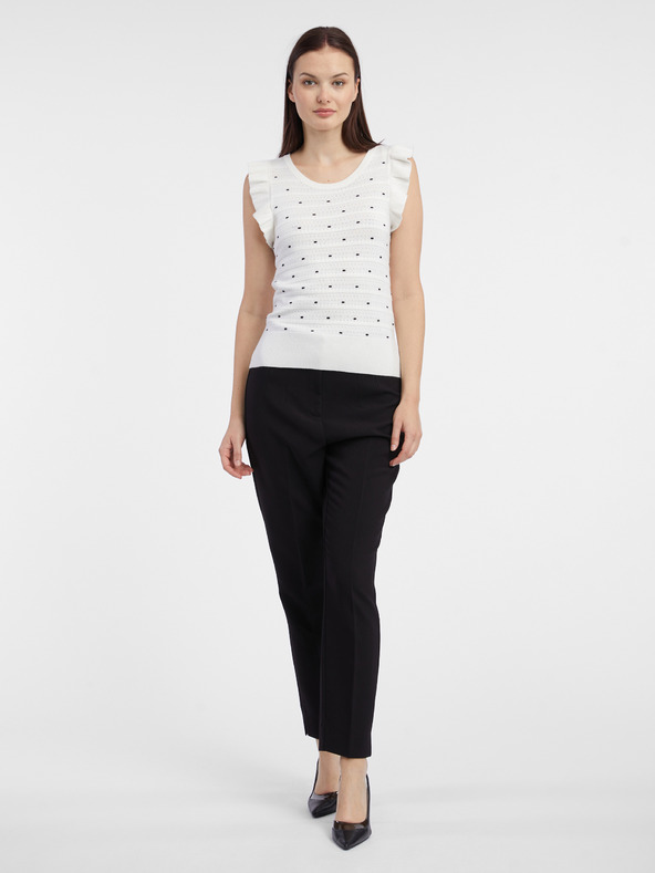 Orsay Weißes Damen-Polka-Dot-Pullover-Shirt ORSAY