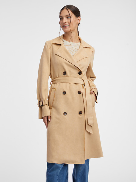 Orsay Beigefarbener Trenchcoat für Damen aus Wildleder ORSAY